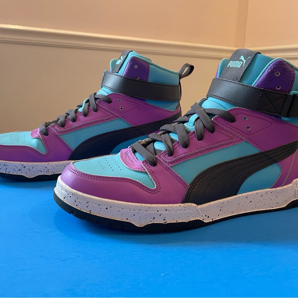 Men's PUMA RBD Hi Tops Purple Blue Size 11